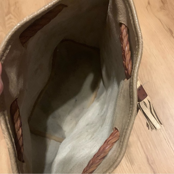 Vtg Dooney & Bourke Cream Bucket Leather‎ Bag - Picture 3 of 7